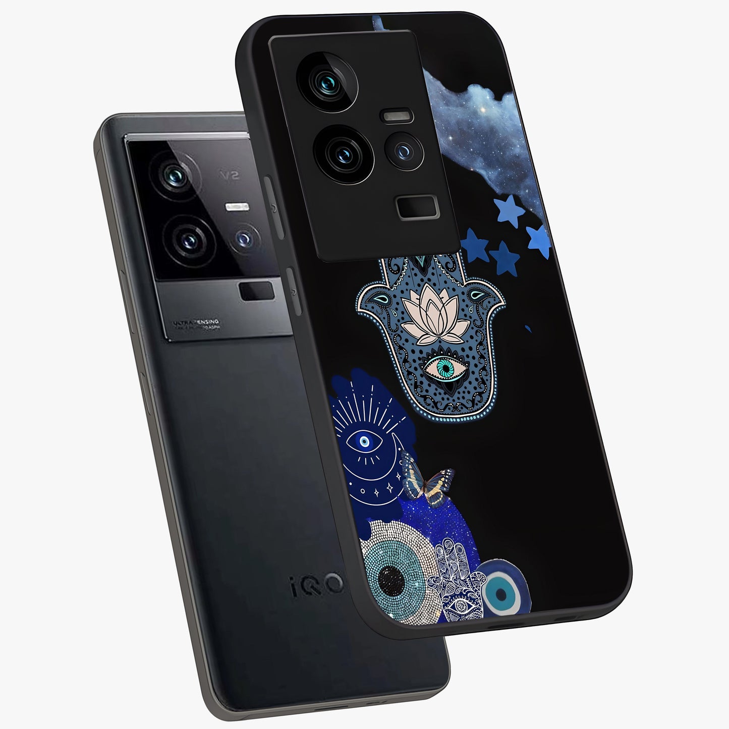 Mystic Hand Aura Glass Case displayed in angled mockup highlighting magical aura design with spiritual aesthetic style.