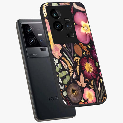 Petal Dream Tapestry Glass Case displayed in angled mockup highlighting decorative petal pattern with elegant botanical aesthetic.