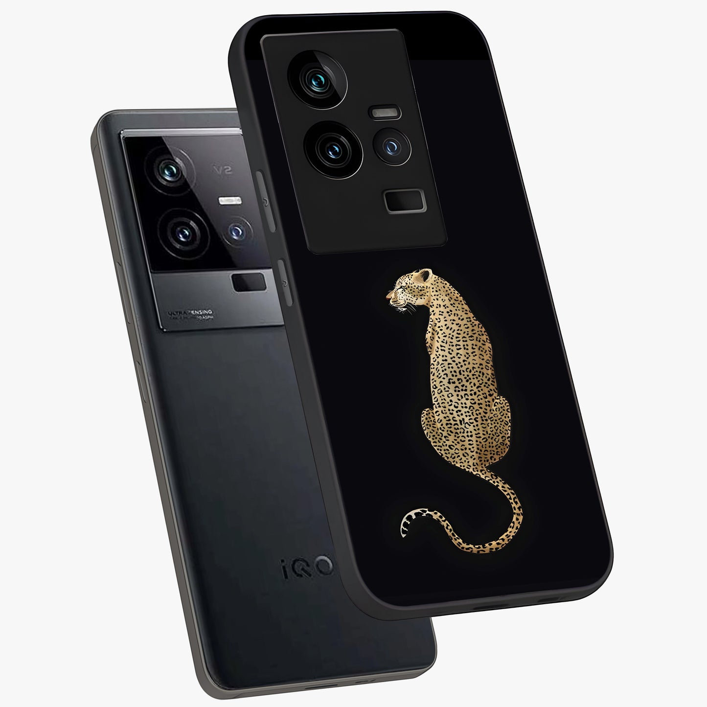 Regal Leopard Glass Case displayed in angled mockup highlighting powerful animal illustration with stylish wild aesthetic.