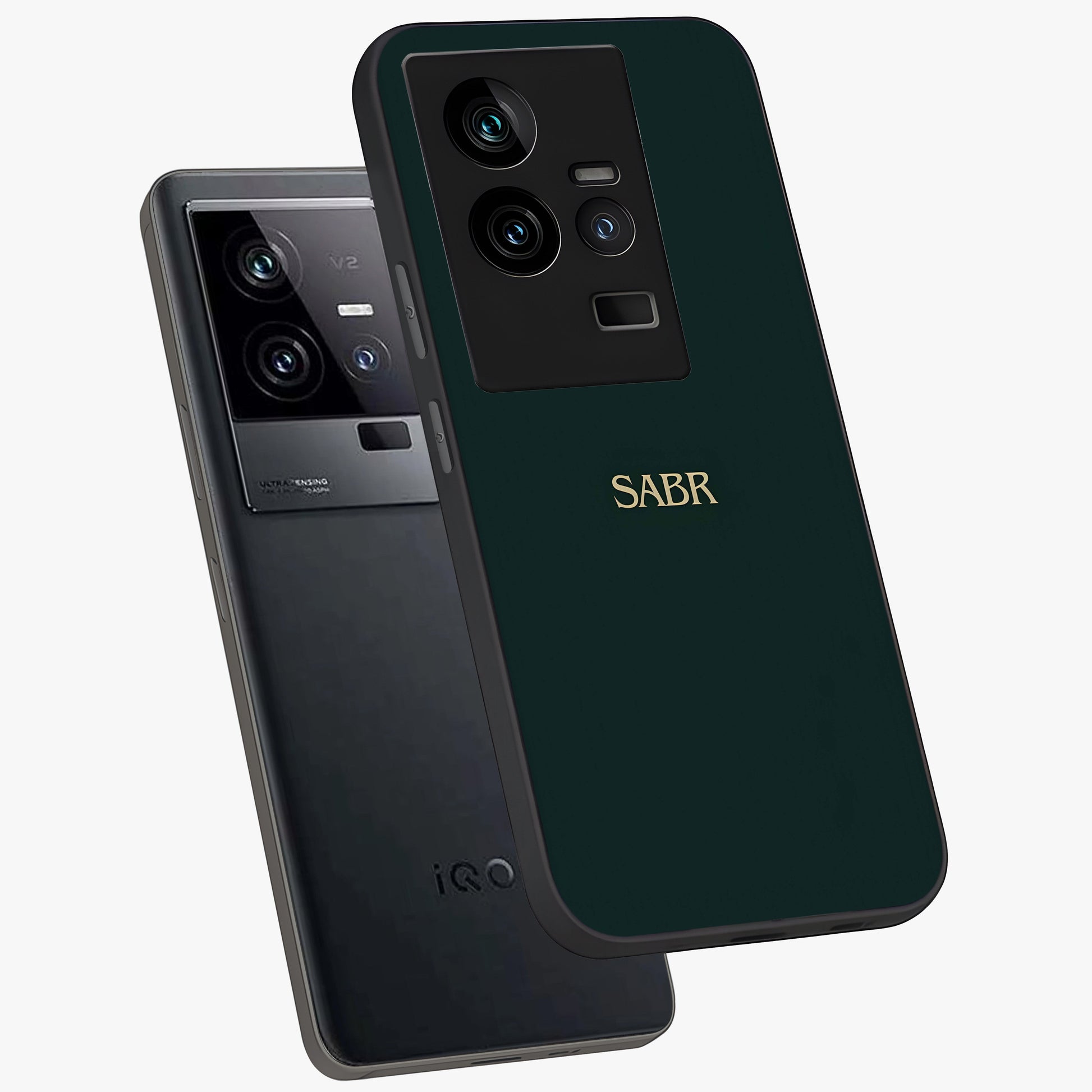 Sabr Minimal Patience Glass Case displayed in angled mockup highlighting simple inspirational design with clean aesthetic style.