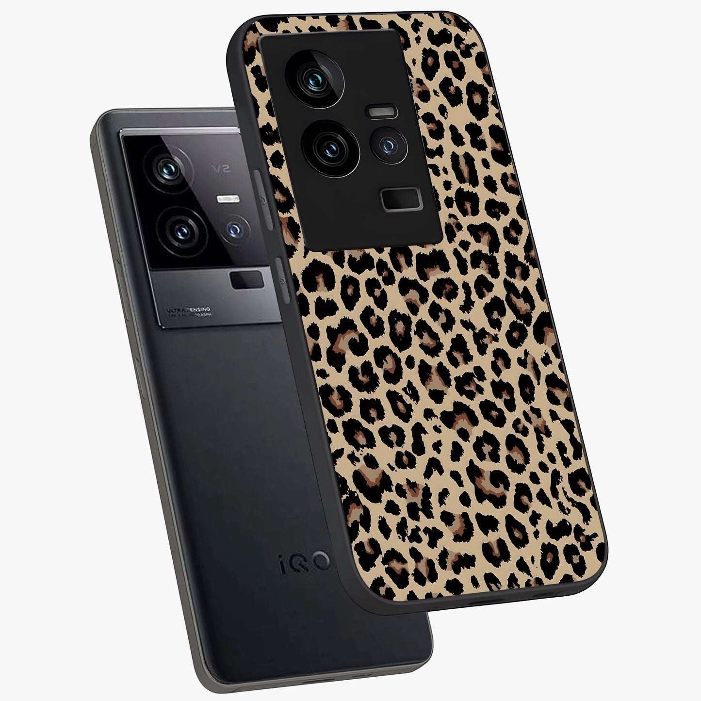 Savage Chic Pattern Glass Case displayed in angled mockup highlighting bold fashion inspired design with chic aesthetic.