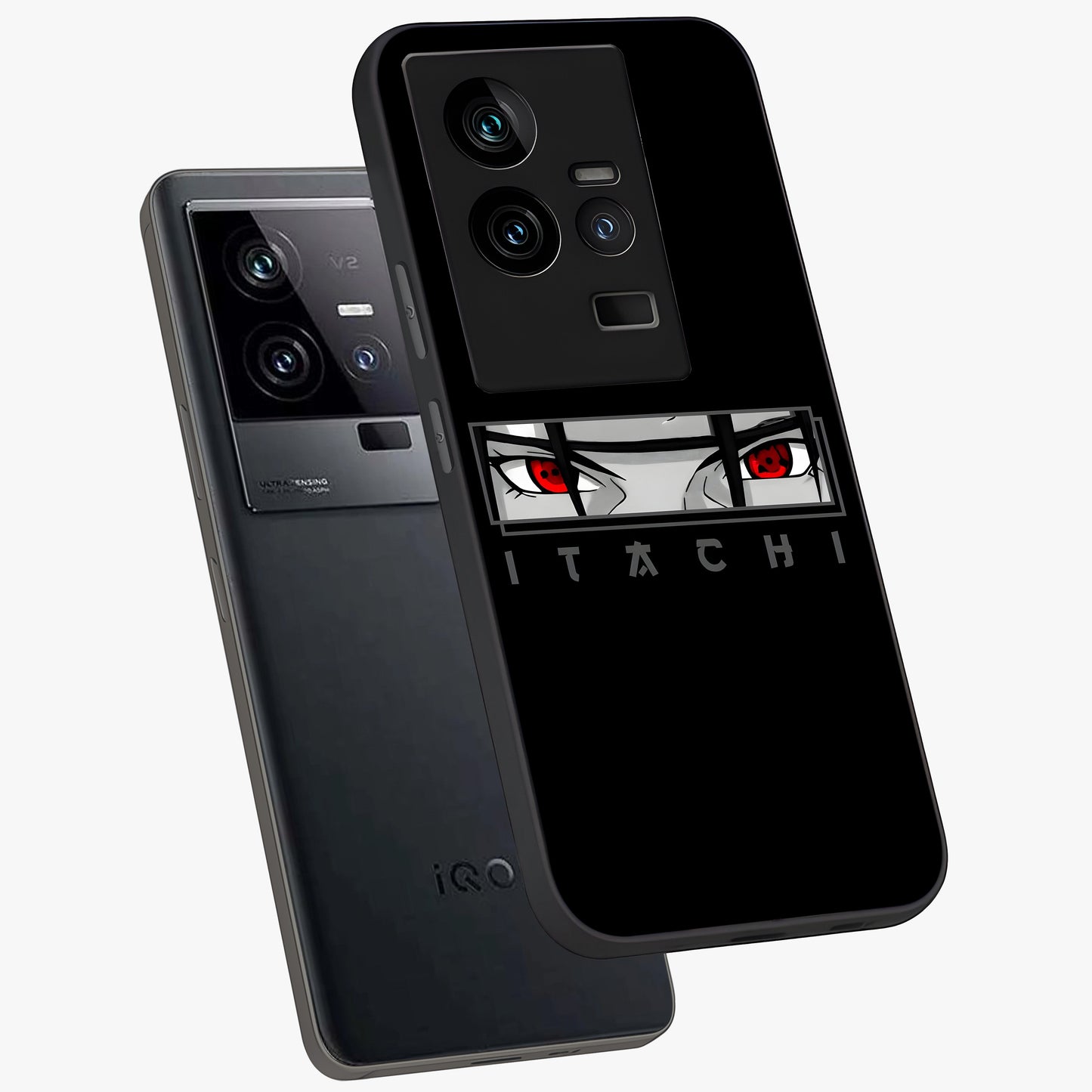 Scarlet Gaze Dominance Glass Case displayed in angled mockup highlighting intense visual design with bold scarlet aesthetic.