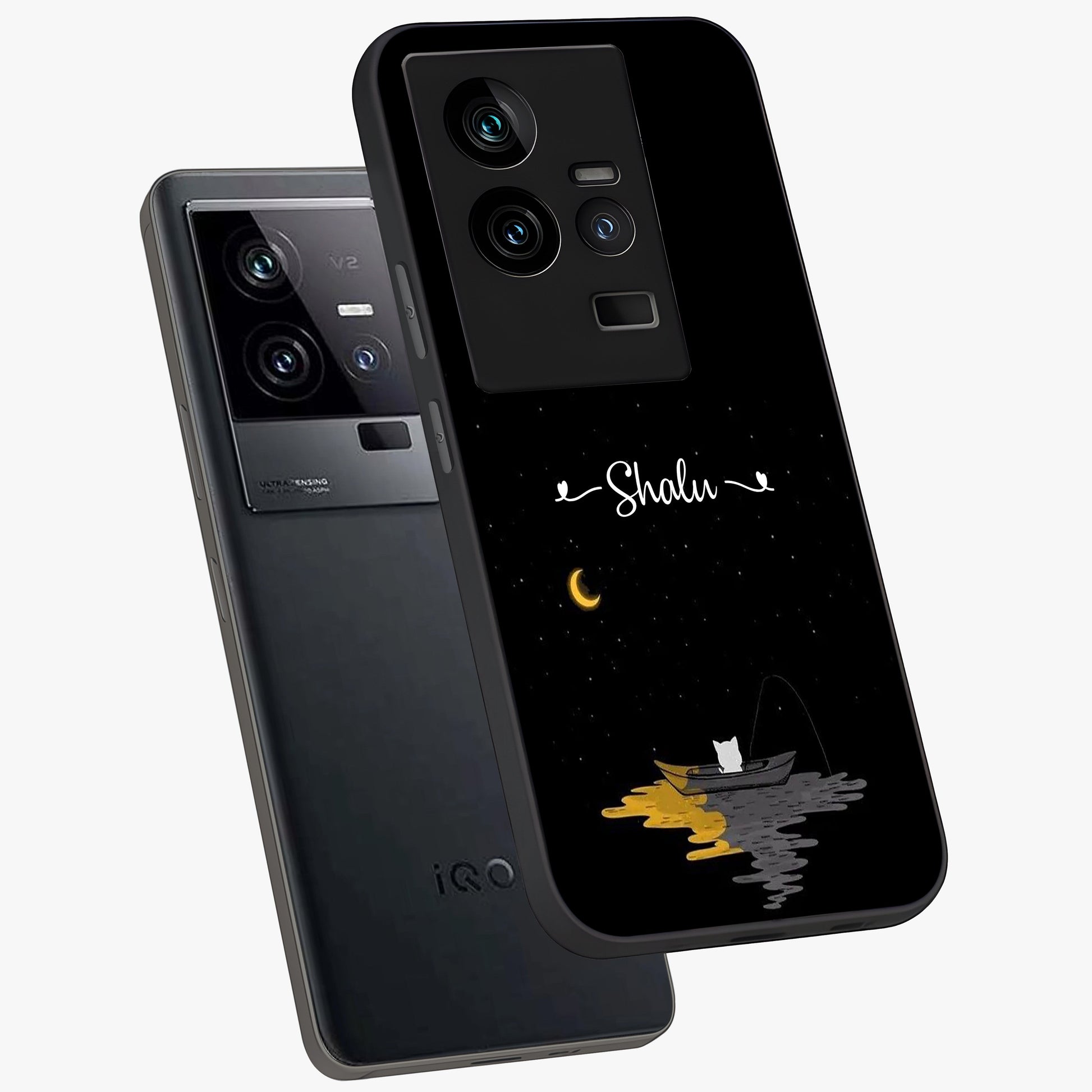 Silent Night Row Glass Case displayed in angled mockup highlighting peaceful evening design with dreamy night aesthetic.