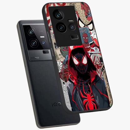 Spider Collage Street Glass Case displayed in angled mockup highlighting dynamic street style collage design with comic aesthetic.