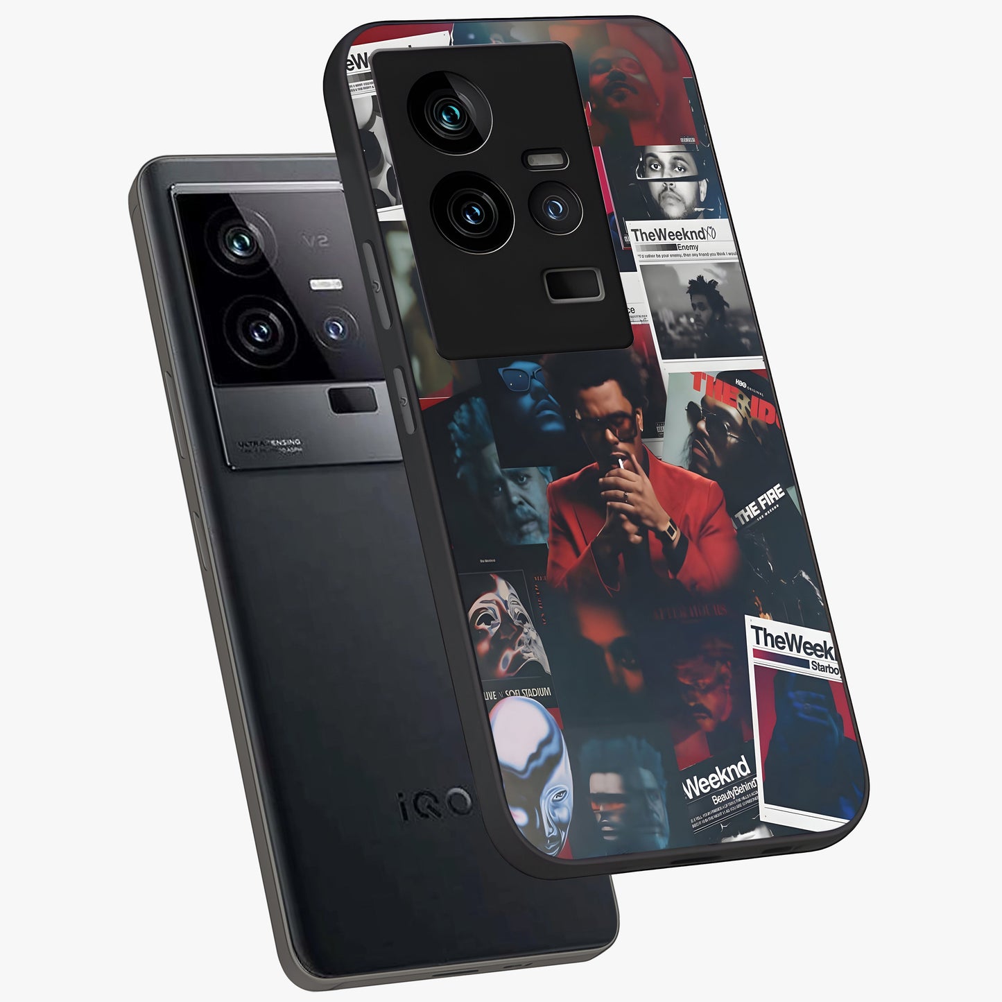 The Weeknd Glass Case displayed in angled mockup highlighting stylish pop culture inspired design with modern aesthetic.