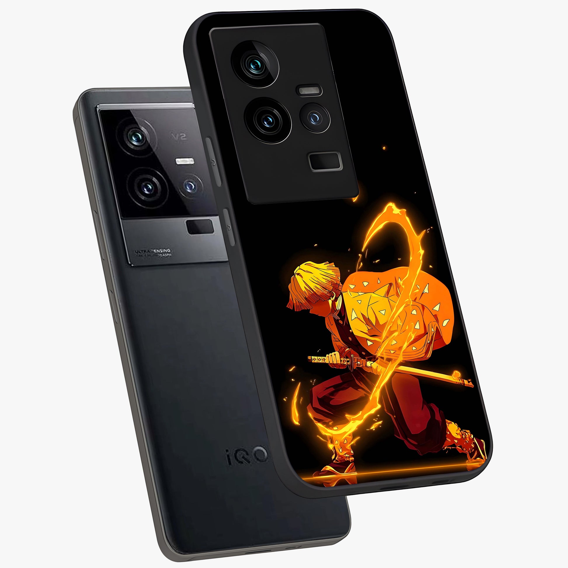 Thunder Flame Execution Glass Case displayed in angled mockup highlighting dramatic fire themed design with intense fantasy aesthetic.