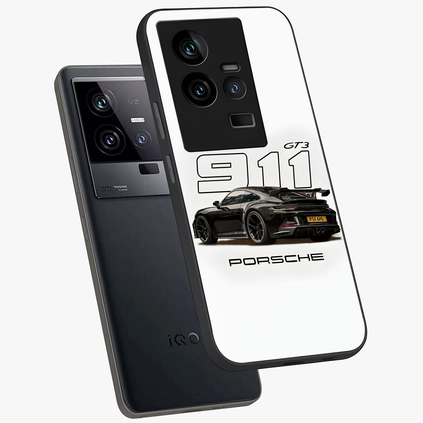 Turbo Legacy Icon Glass Case displayed in angled mockup highlighting dynamic automotive design with performance aesthetic.