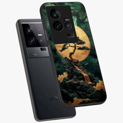 Zen Moon Rise Glass Case displayed in angled mockup highlighting peaceful lunar design with zen aesthetic style.