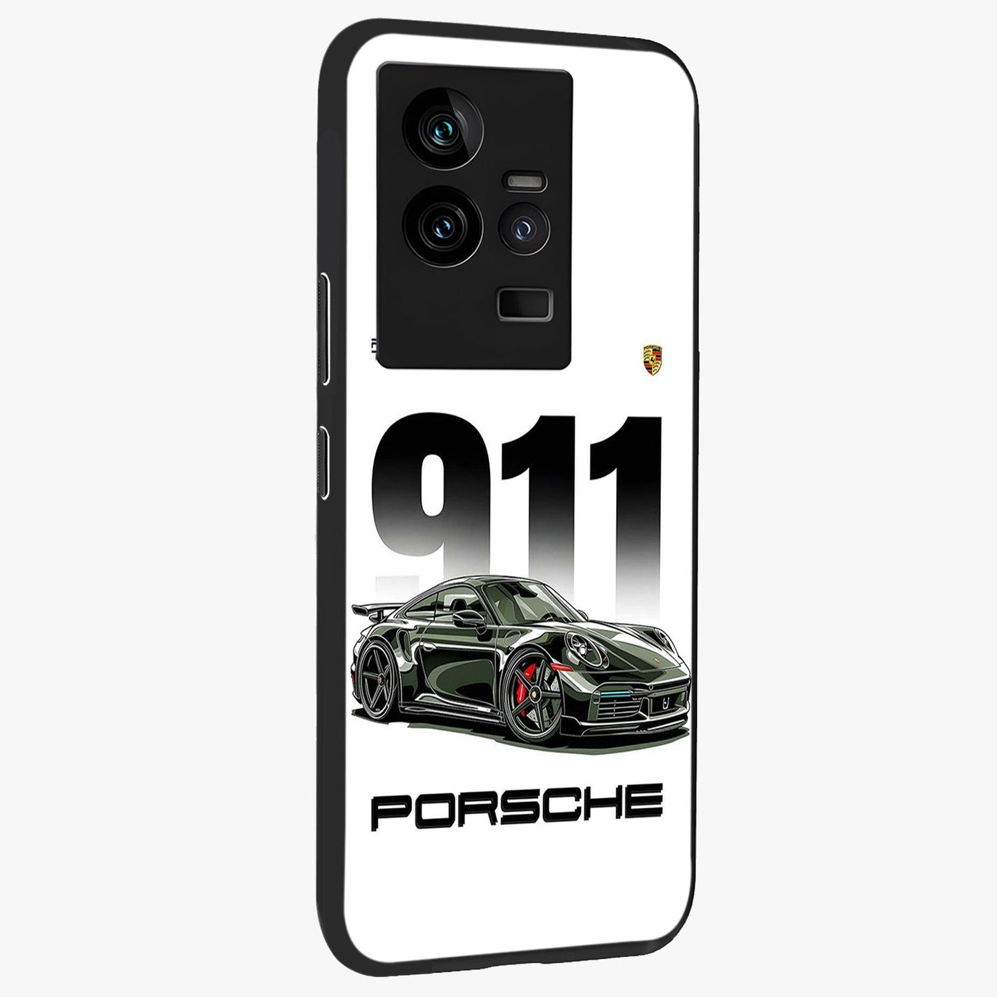 911 Turbo Dominance Glass Case upright perspective showcasing powerful racing design and modern automotive aesthetic.