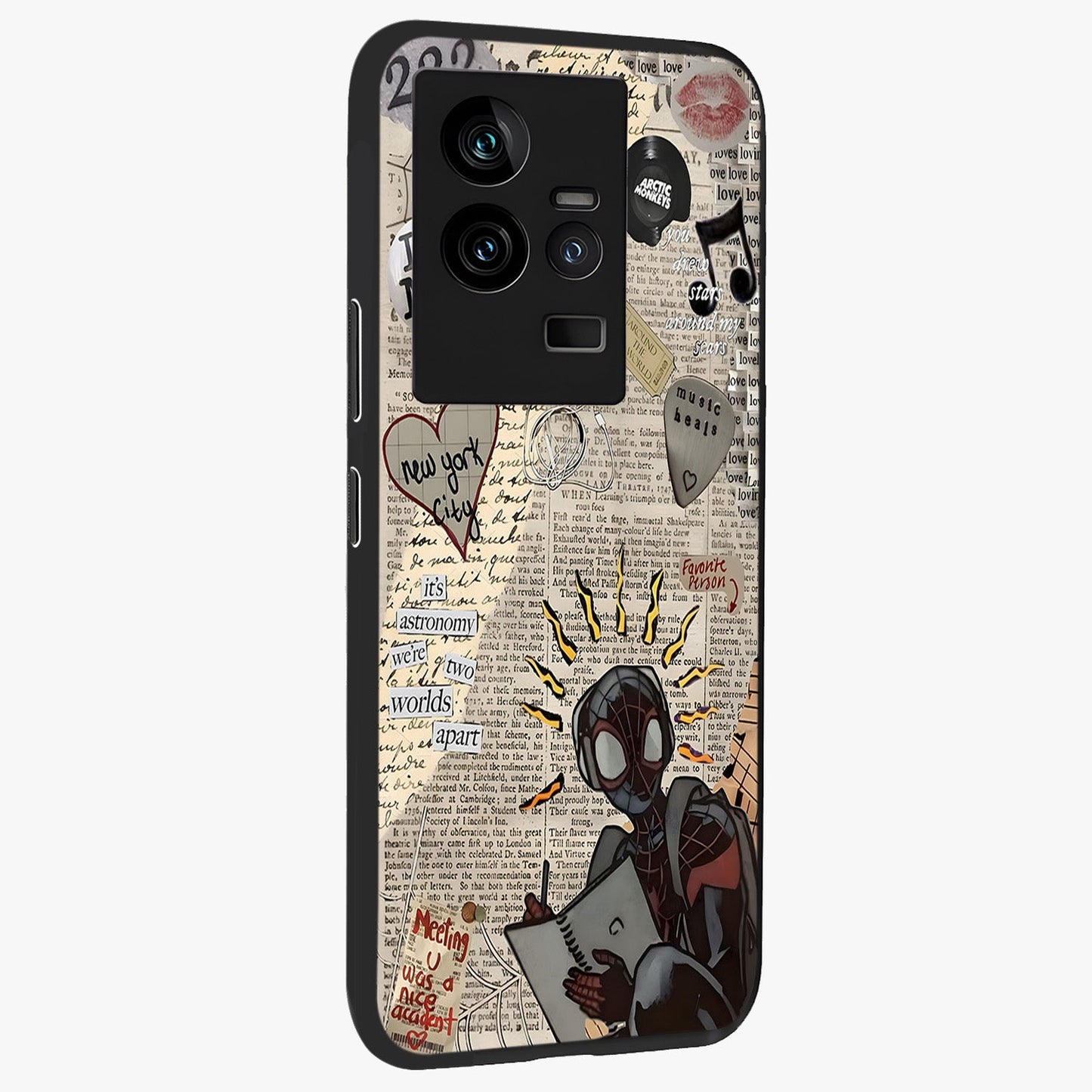 City Dream Sketch Glass Case upright view showcasing urban skyline artwork with stylish hand drawn design.