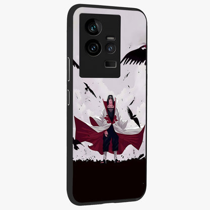 Crimson Crow Ascension Glass Case upright view showcasing dramatic crow artwork with bold gothic theme.