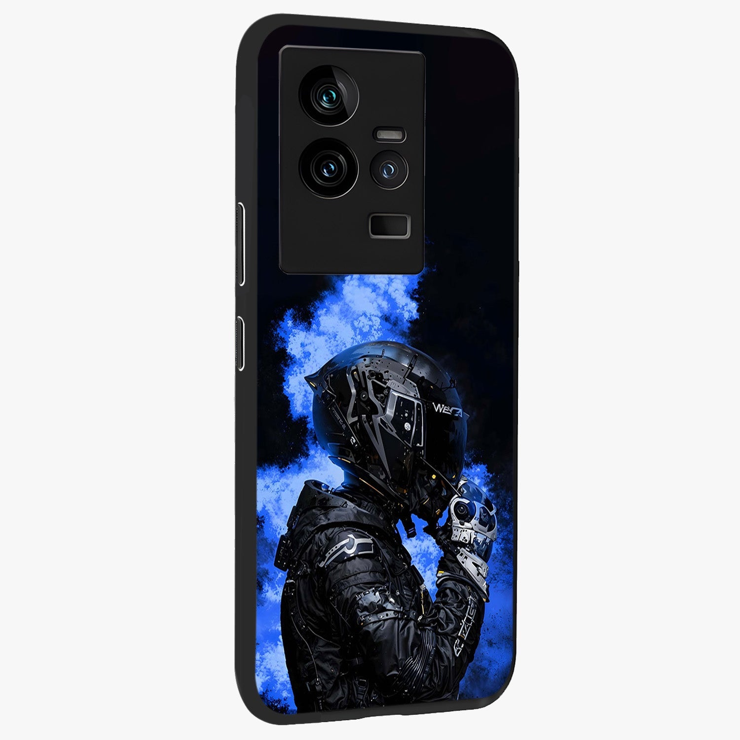 Cyber Sentinel Protocol Glass Case upright view showcasing advanced cyber sentinel artwork with futuristic tech theme.