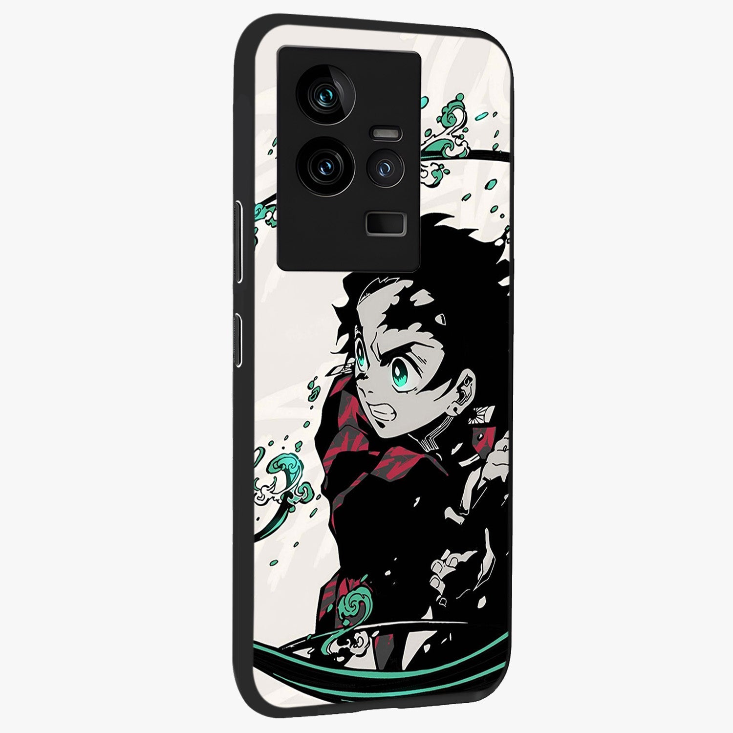 Demon Slayer Glass Case upright view showcasing powerful anime artwork with intense warrior theme.