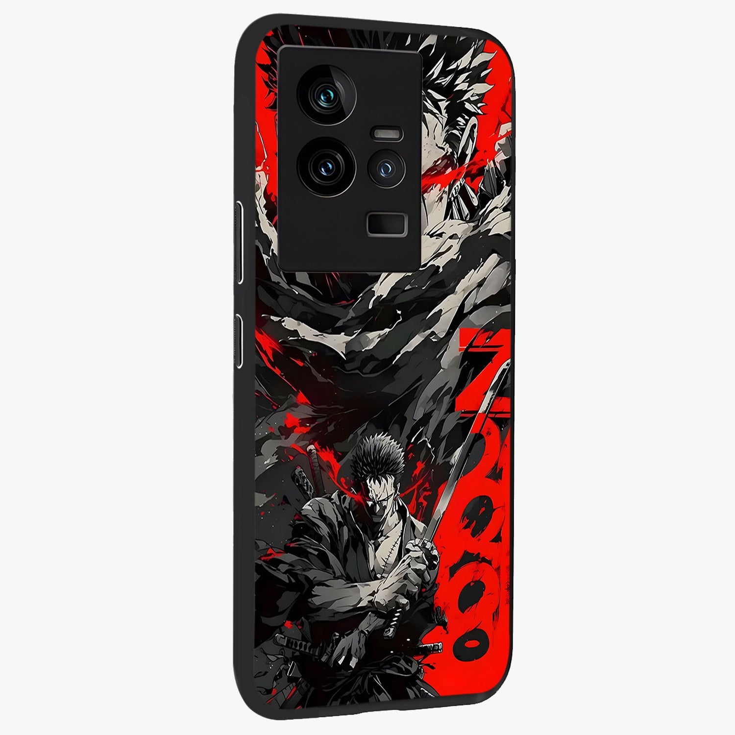 Demon Sword Resolve Glass Case upright view showcasing dramatic warrior artwork with intense battle theme.
