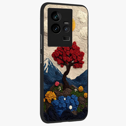 Eternal Nature Tapestry Glass Case upright view showcasing elegant nature tapestry design with decorative style.