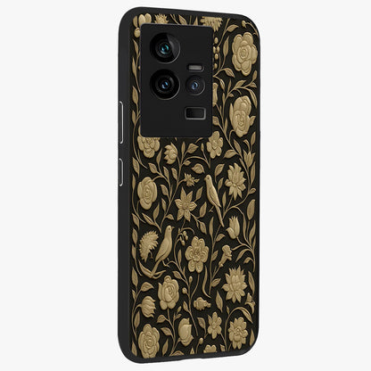 Golden Evil Eye Mandala Glass Case upright view showcasing decorative evil eye mandala artwork with spiritual aesthetic style.