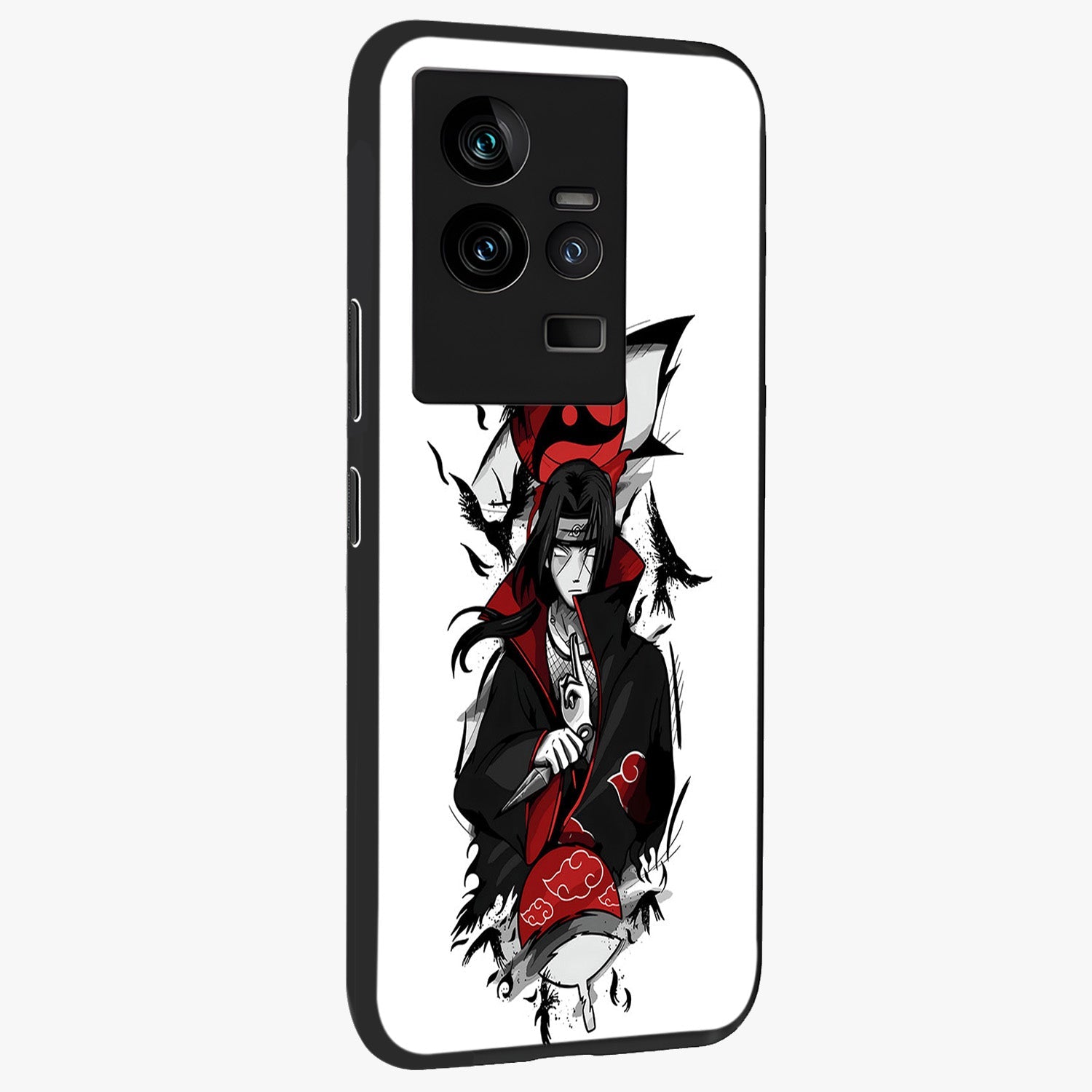 Itachi Limited Edition Naruto Anime Glass Case upright view showcasing intense anime artwork with powerful character theme.