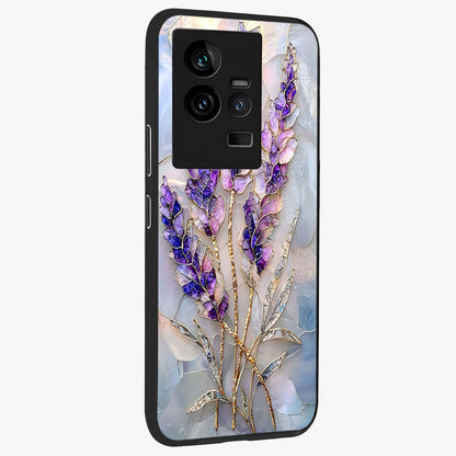 Lavender Dream Glow Glass Case upright view showcasing radiant lavender glow artwork with calming dreamy theme.