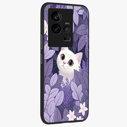 Lilac Hide Peek Cat Glass Case upright view showcasing charming cat artwork with adorable peek theme.