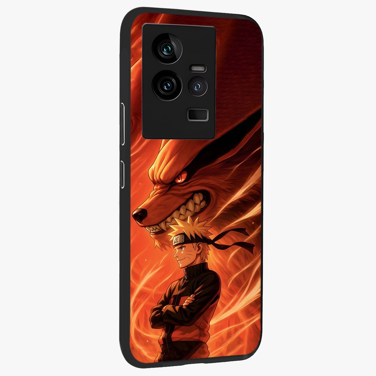 Nine Tails Legacy Glass Case upright view showcasing dramatic nine-tails artwork with intense anime themed design.