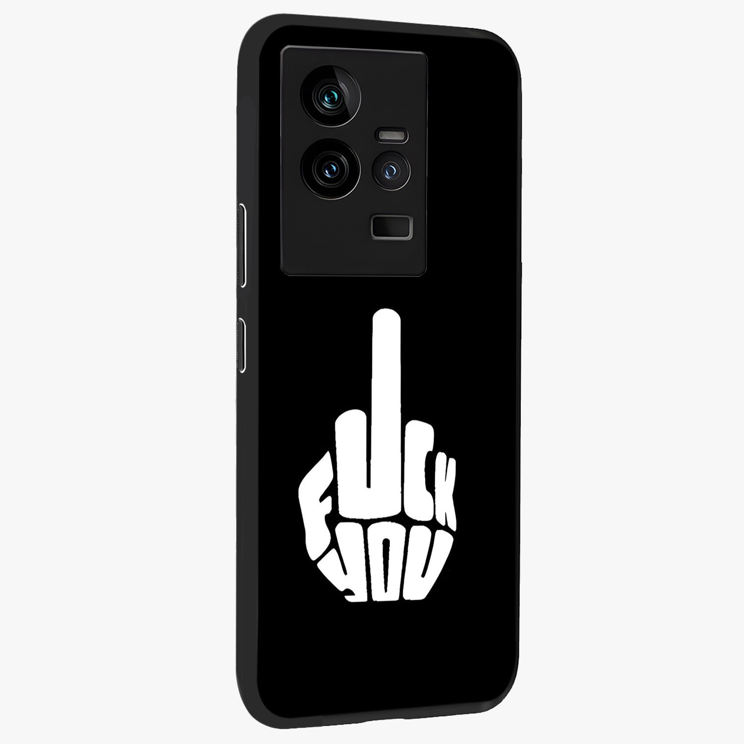 Rebel Mode On Glass Case upright view showcasing striking statement artwork with bold rebellious theme.
