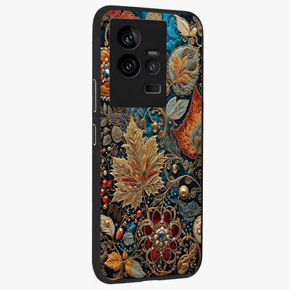 Royal Jewel Garden Glass Case upright view showcasing rich floral artwork with luxurious garden theme.