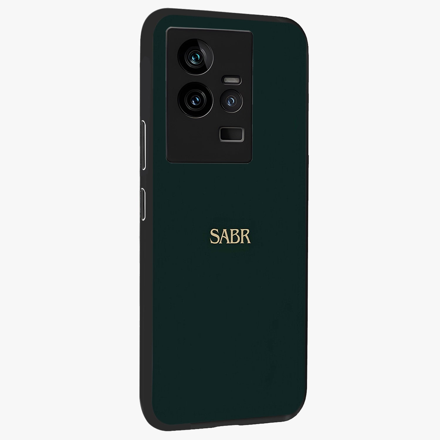 Sabr Minimal Patience Glass Case upright view showcasing calm minimalist artwork with motivational patience theme.