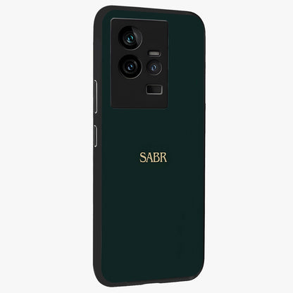 Sabr Minimal Patience Glass Case upright view showcasing calm minimalist artwork with motivational patience theme.