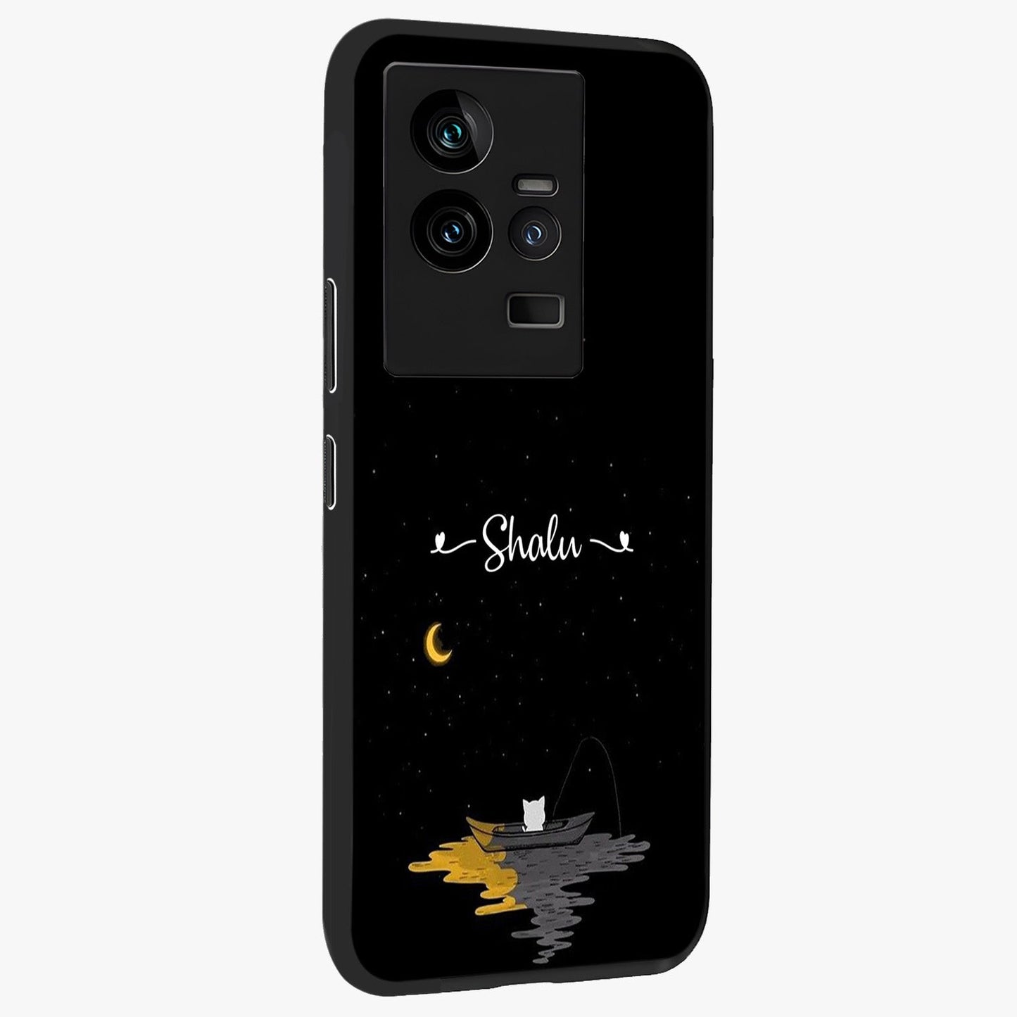 Silent Night Row Glass Case upright view showcasing tranquil night artwork with serene landscape theme.