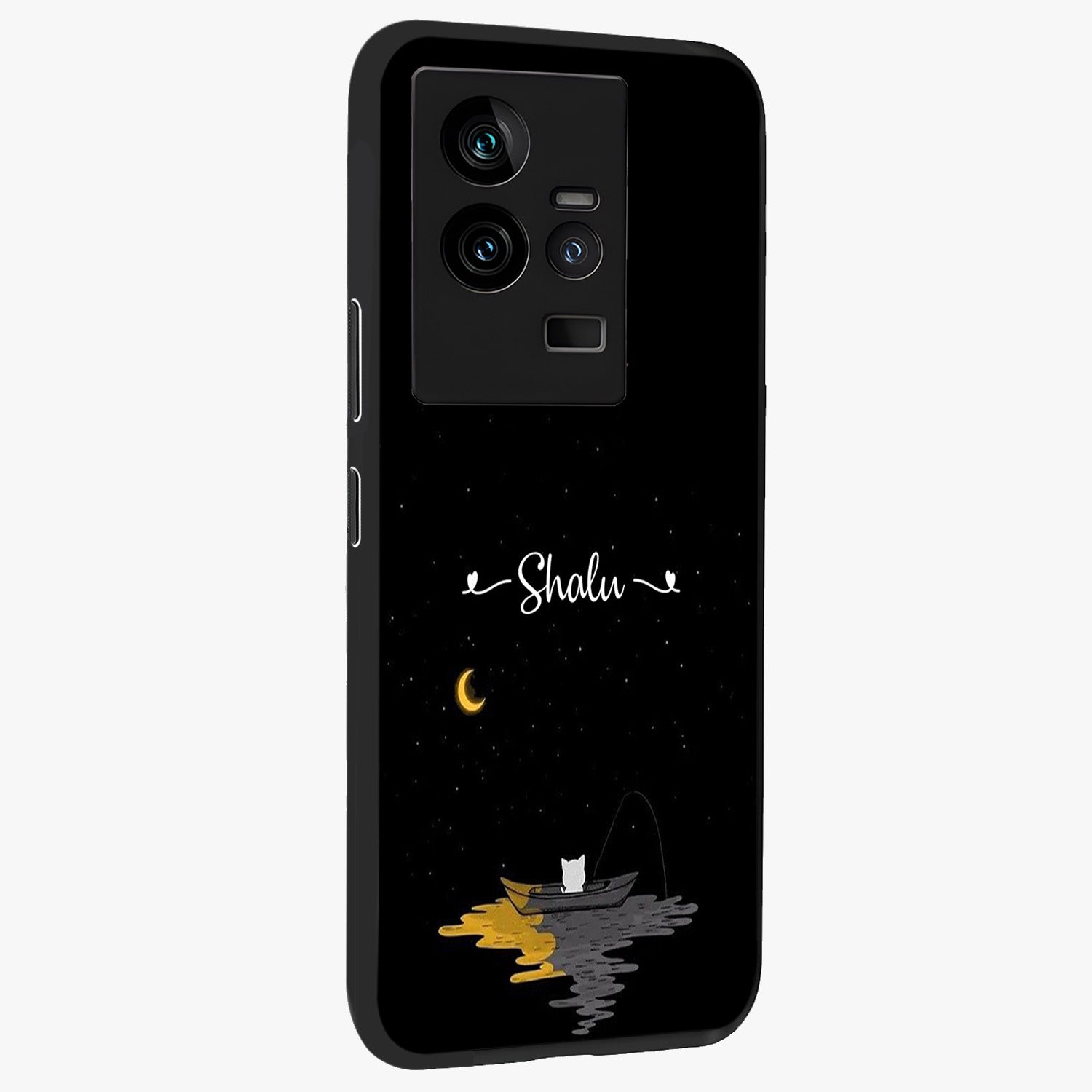 Silent Night Row Glass Case upright view showcasing tranquil night artwork with serene landscape theme.
