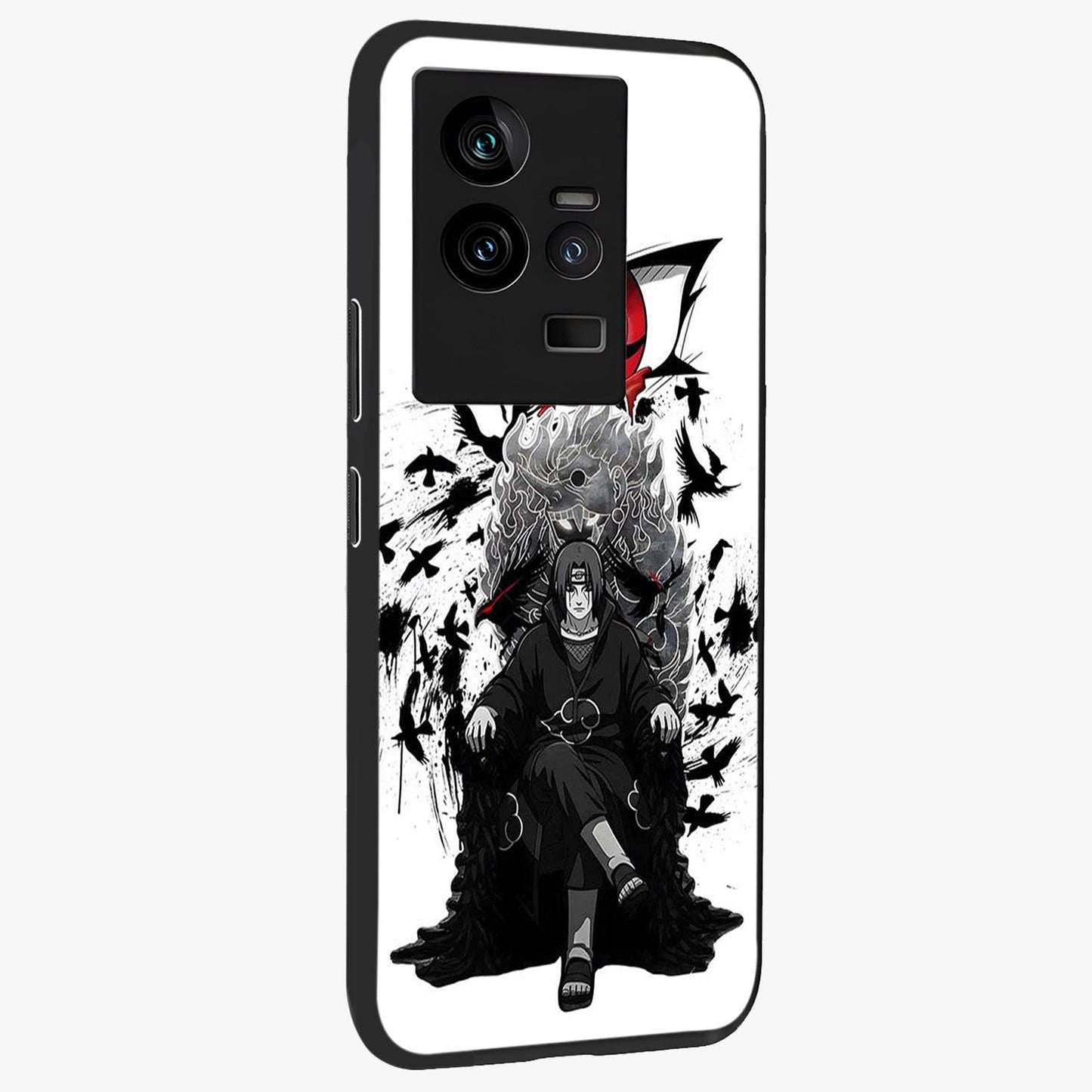 Uchiha Shadow Throne Glass Case upright view showcasing magical underwater galaxy artwork with vibrant cosmic theme.