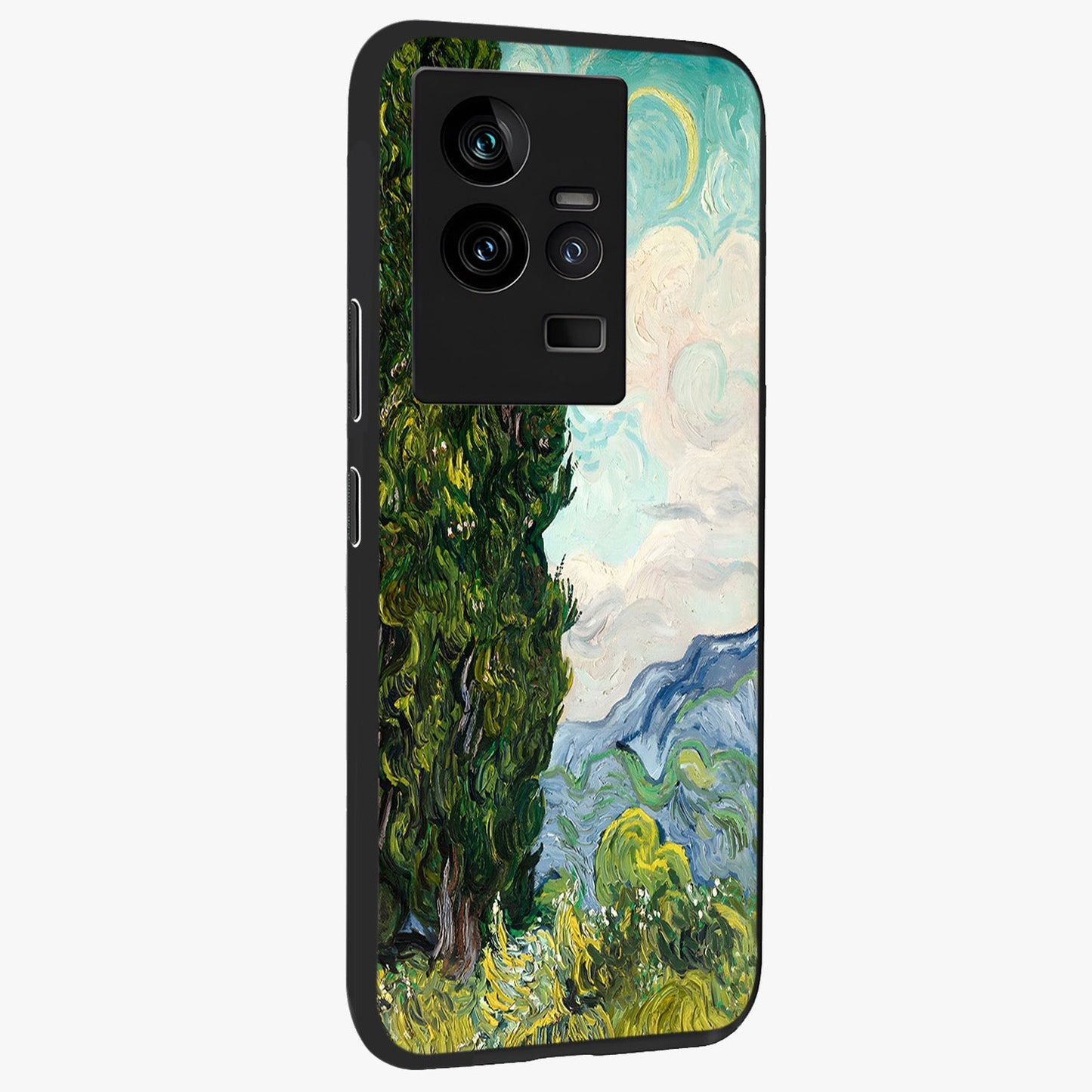 Van Gogh Vintage Art Glass Case upright view showcasing elegant vintage painting artwork with artistic heritage theme.