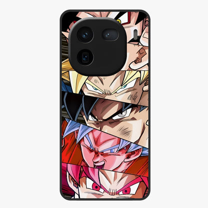 Anime Character Glass Case showing flat back view with vibrant anime artwork and glossy glass finish.