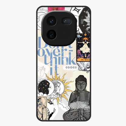 Ethereal Thoughts Glass Case showing flat back view with dreamy artistic artwork and glossy glass finish.
