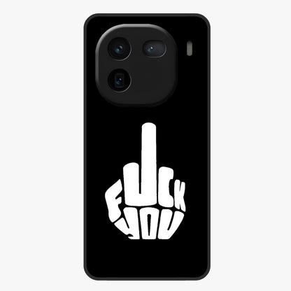 Rebel Mode On Glass Case showing flat back view with bold rebellious typography artwork and glossy glass finish.