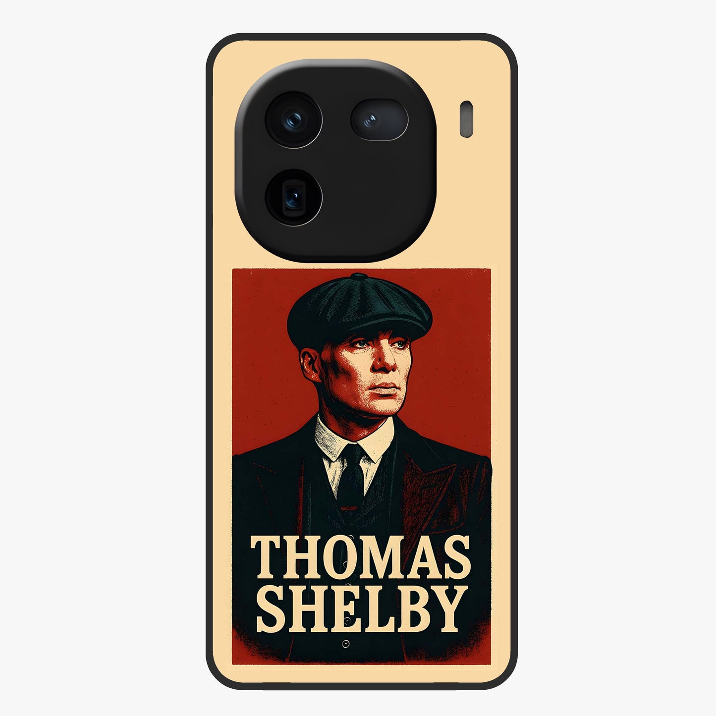Vintage Mafia Authority Glass Case showing flat back view with bold vintage mafia inspired artwork and glossy glass finish.