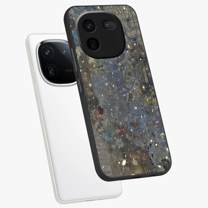 Aesthetic Astrolophia Glass Case displayed in angled mockup highlighting artistic aesthetic elements and smooth glass surface.