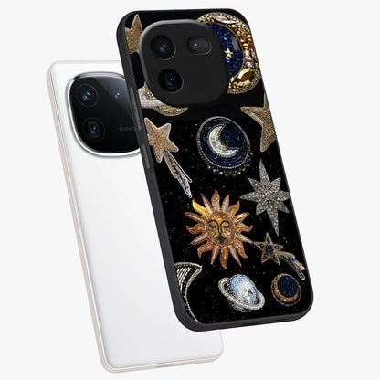 Celestial Gem Constellations Glass Case displayed in angled mockup highlighting gemstone inspired constellation design.
