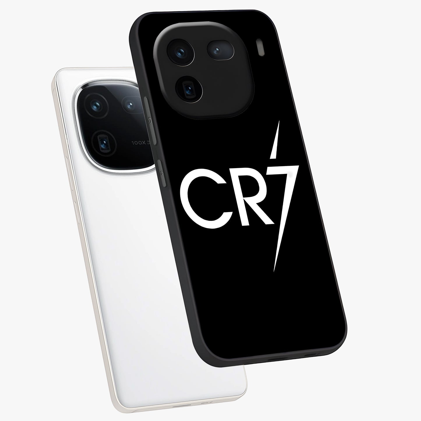 Cr7 Elite Strike Glass Case displayed in angled mockup highlighting powerful sports graphic with bold athletic theme.