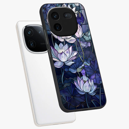 Gloss Petal Rush Glass Case displayed in angled mockup highlighting vibrant petal design with elegant floral aesthetic.