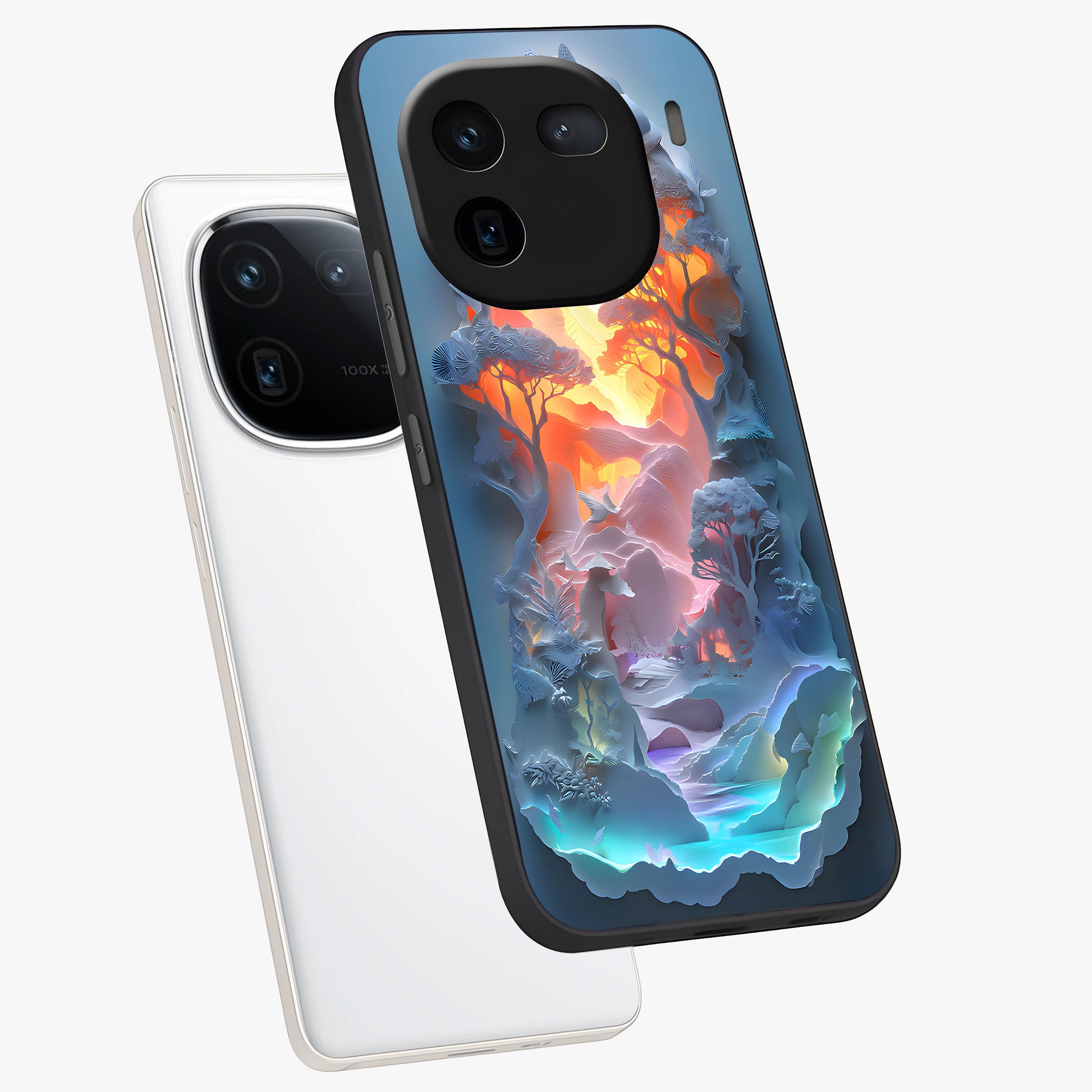Glow Forest Portal Glass Case displayed in angled mockup highlighting mystical forest design with magical glowing aesthetic.