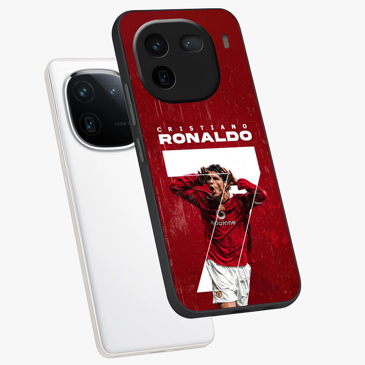 Goal Celebration Legacy Glass Case displayed in angled mockup highlighting energetic sports celebration design with bold athletic theme.