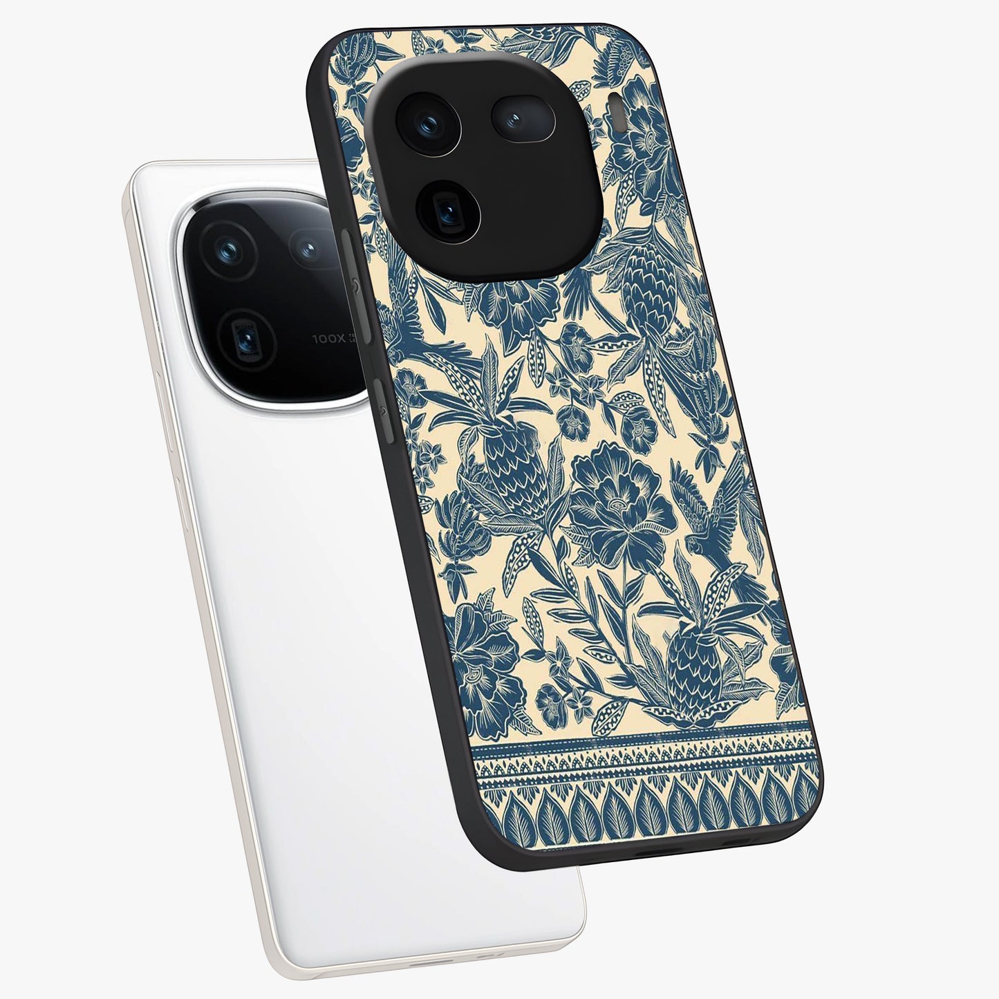 Heirloom Wild Bloom Glass Case displayed in angled mockup highlighting botanical bloom design with classic aesthetic style.