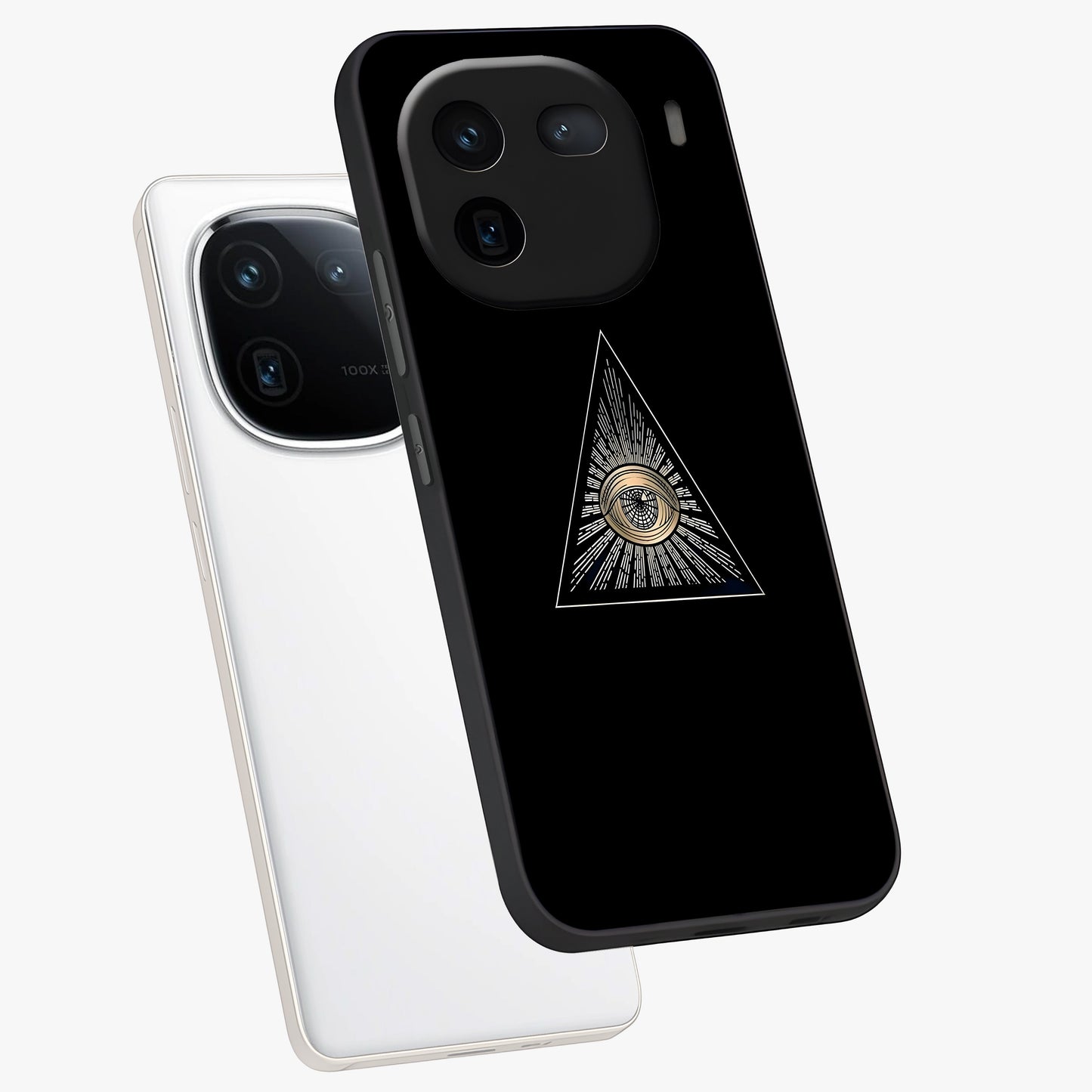 Illuminati Evil Glass Case displayed in angled mockup highlighting dark occult inspired design with bold aesthetic style.