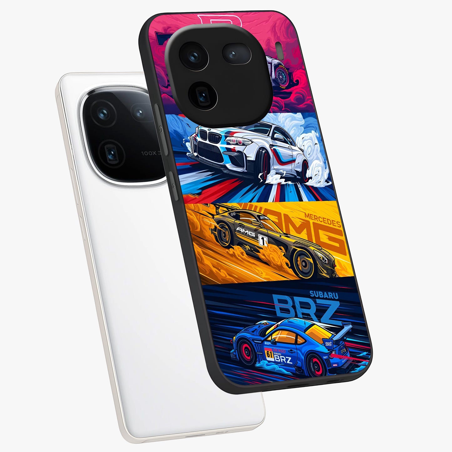JDM Sports Car Glass Case displayed in angled mockup highlighting sleek Japanese racing car design with automotive aesthetic.