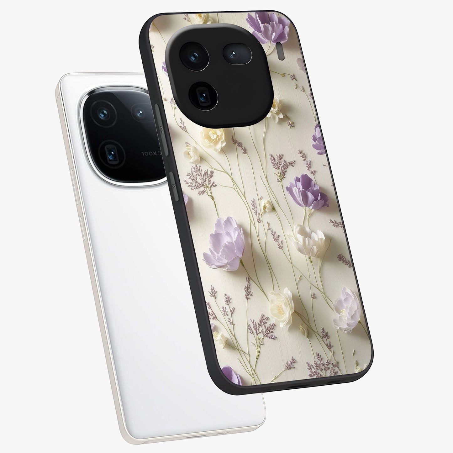 Lilac Breeze Harmony Glass Case displayed in angled mockup highlighting calm lilac breeze design with soothing aesthetic style.