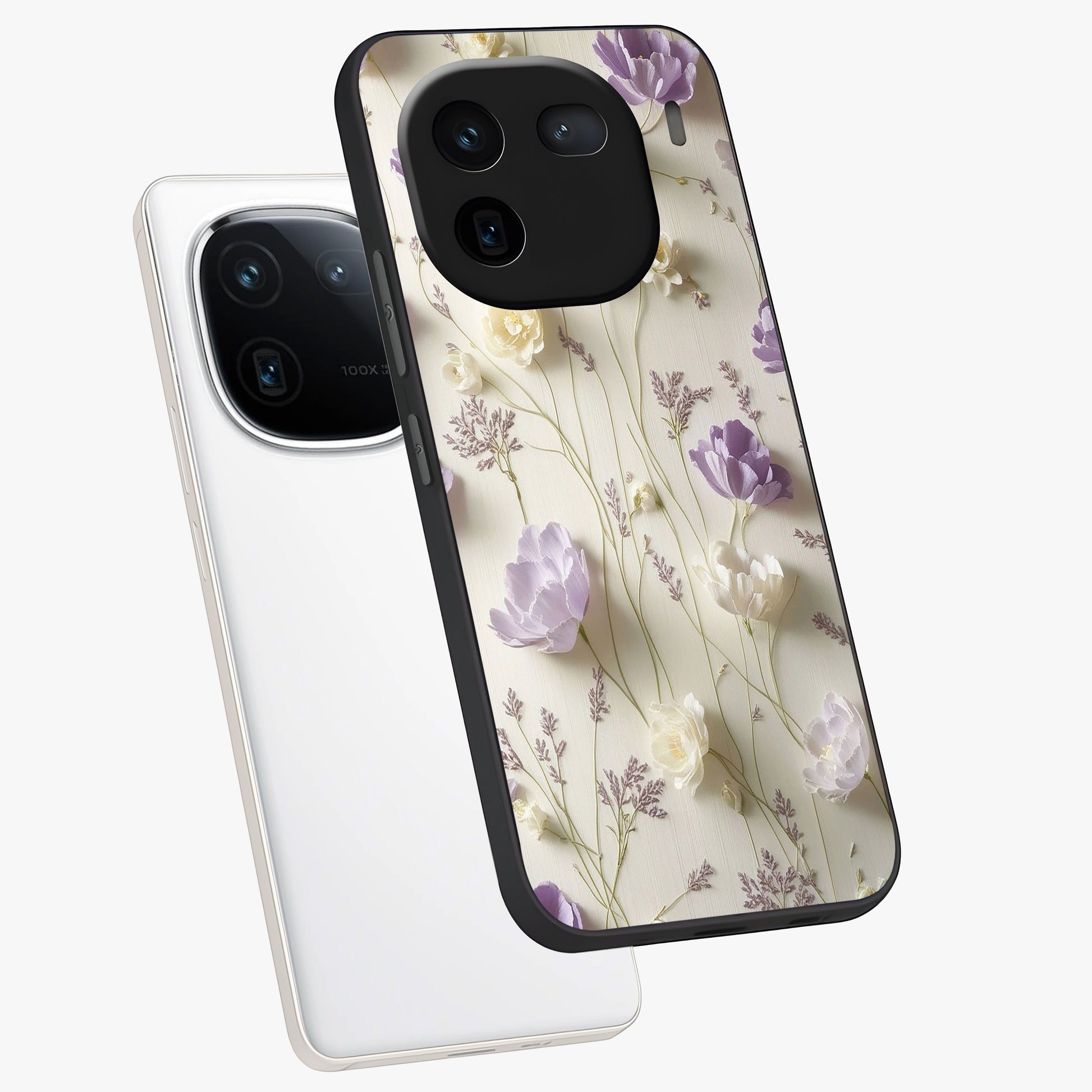 Lilac Breeze Harmony Glass Case displayed in angled mockup highlighting calm lilac breeze design with soothing aesthetic style.
