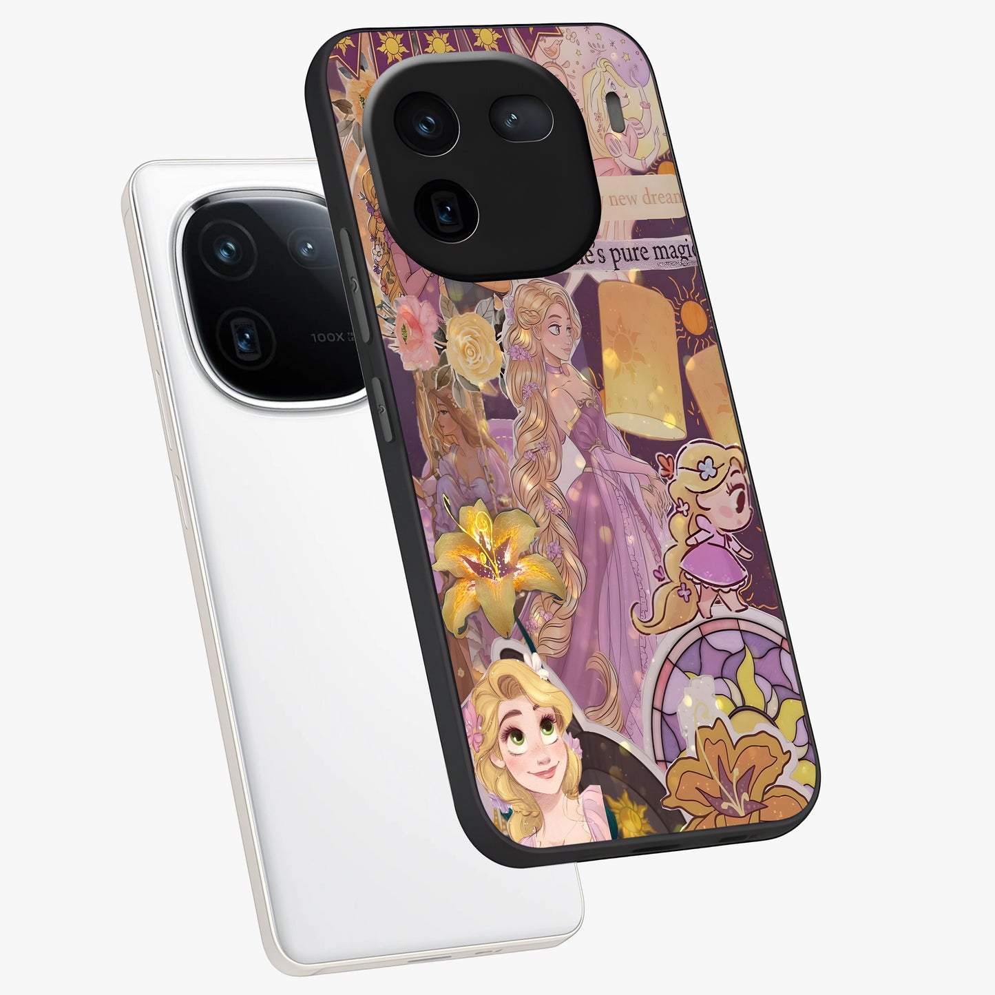 Magical Tangled Dream Glass Case displayed in angled mockup highlighting whimsical fantasy design with magical aesthetic.