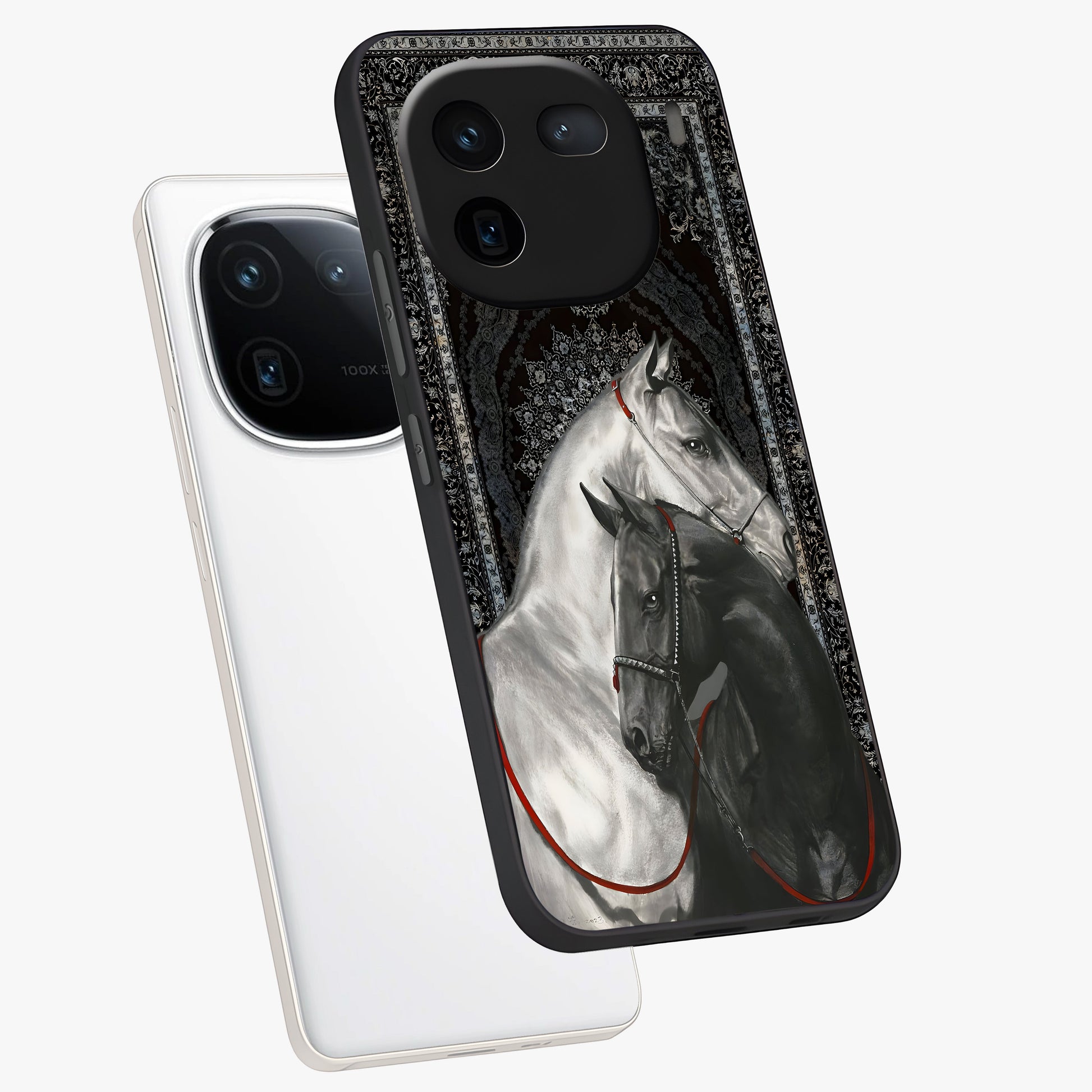 Majestic Ride Legacy Glass Case displayed in angled mockup highlighting sleek vehicle design with bold racing aesthetic.