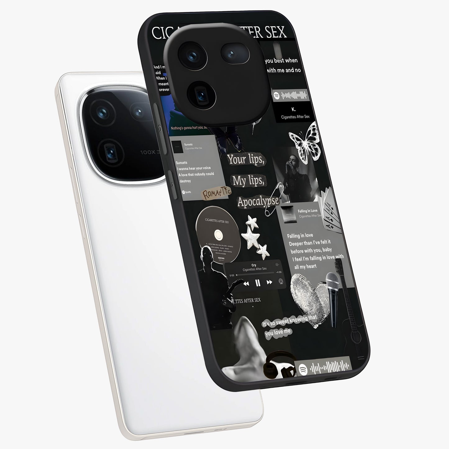 Midnight Love Echo Glass Case displayed in angled mockup highlighting elegant love inspired design with deep aesthetic style.